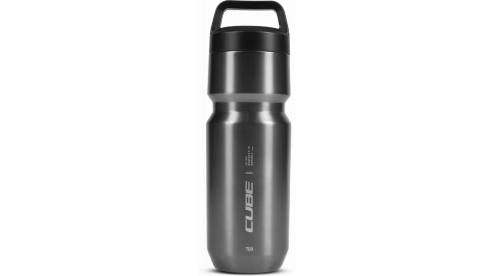 Super-Preis Cube Edelstahlflasche Arc brushed grey 700 ml