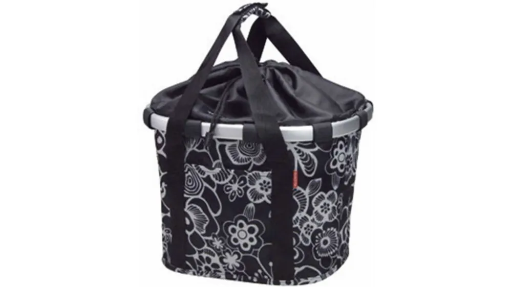 KLICKfix Reisenthel Bikebasket Lenkertasche mit Aluminumrahmen Fleur-schwarz Ausverkauf