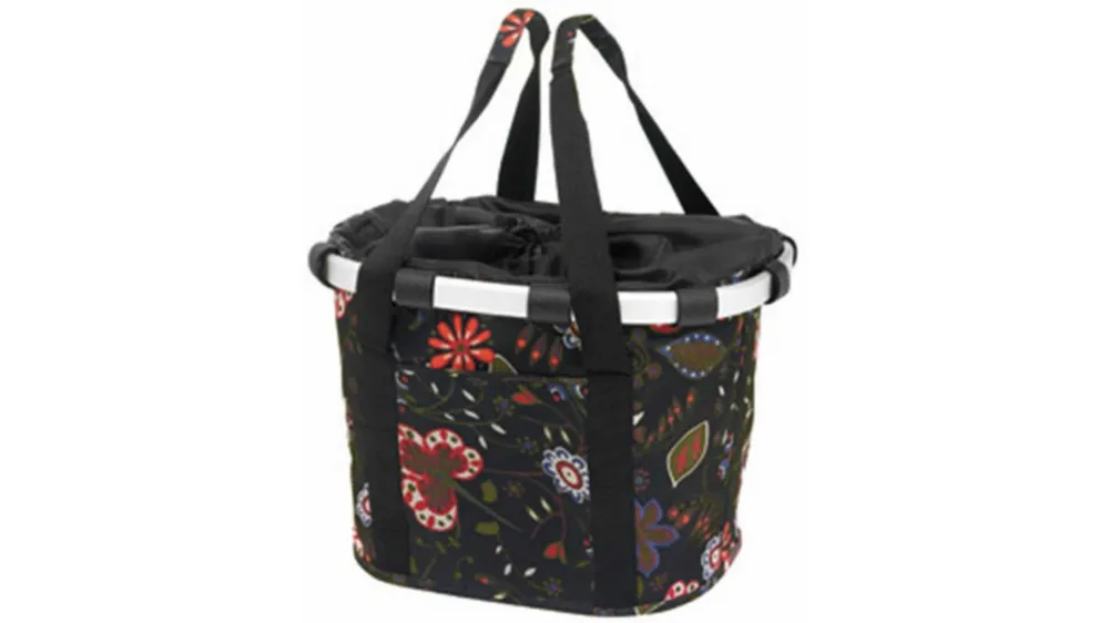 Top-Seller KLICKfix Reisenthel Bikebasket Lenkertasche mit Aluminumrahmen Folklore-schwarz