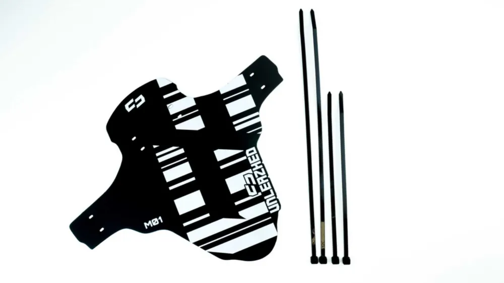 Direkt Vom Hersteller Unleazhed M01 Mudguard Logo Skin unsplash 1 pcs, 4 cable ties white