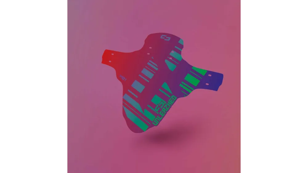Unleazhed M01 Mudguard unsplash 1 pcs, 4 cable ties flip flop red-blue/green-violett Meistverkauft