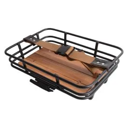 Kostenfreie Lieferung AtranVelo Epic Retro AVS Vorderradkorb (schwarz / braun)