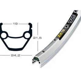 Meistverkauft Exal ZX 19 Fahrradfelge (26" | 559-19 | VL 65mm | 32 Loch | mit Ösen | silber)