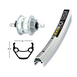 Highlight Bike Parts Vorderrad 28x1.75 DH3D32 6-Loch Starr 36 Loch Exal ZX 19 (silber)