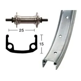 Günstig Bike Parts Vorderrad 24x1.9 Alu Starr 36 Loch (silber)
