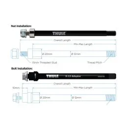 Thule Maxle Trek Achsadapter (M12x1,75 | 192 oder 198mm Befestigungsmutter) Garantierte Lieferung