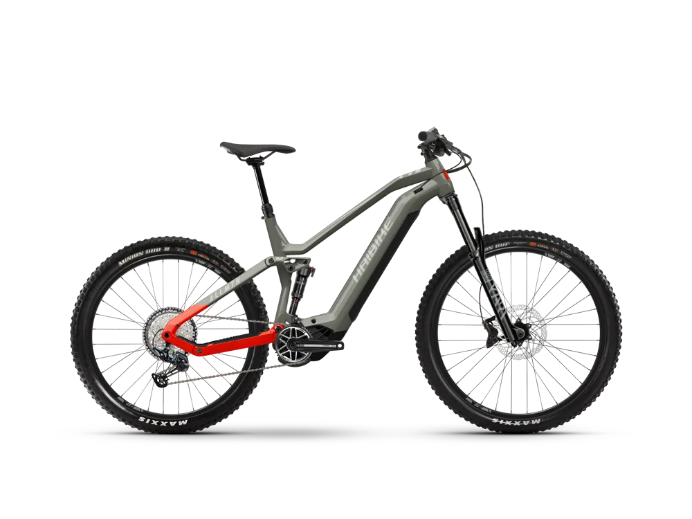 Haibike AllMtn 4 | E-MTB Fully | 29/27,5" | 720Wh Yamaha PW-X3 | khaki / rot-44 cm Heißes Angebot