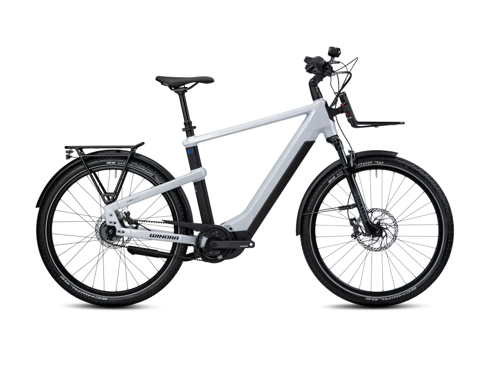 Finale Aktion Winora Yakun R5 Pro High | Trekking E-Bike | 27,5" | 750Wh Bosch CX | eisweiß-50 cm