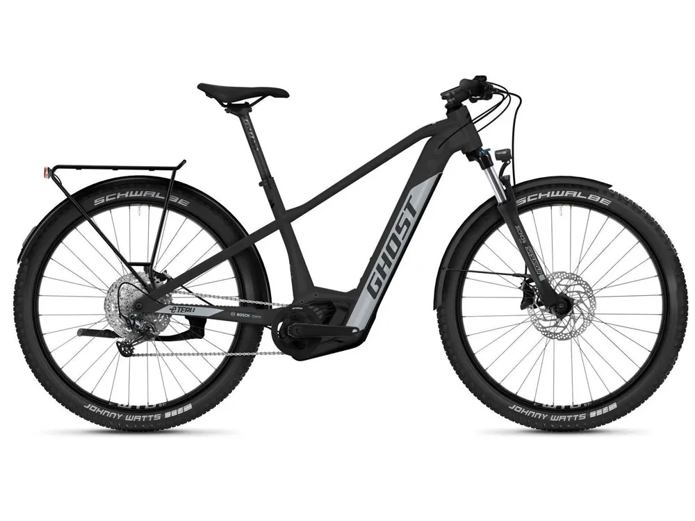 Begrenztes Angebot Ghost E-Teru B EQ Mid | Trekking E-Bike | 27,5" | 750Wh Bosch CX | dark grey / light blue-36 cm