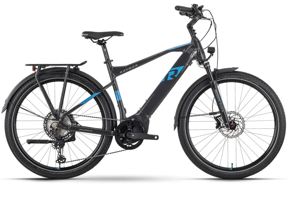 Raymon TourRay E 8.0 High | Trekking E-Bike | 27,5" | 630Wh Yamaha PW-X3 | black / new blue / grey matt-45 cm Abverkauf