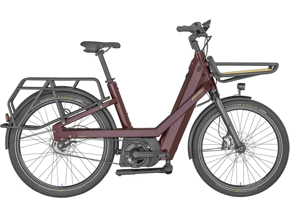 Bergamont E-Cargoville Bakery Elite | E-Lastenrad | 26" | 625Wh Bosch | bonbonrot-50 cm Schnäppchen