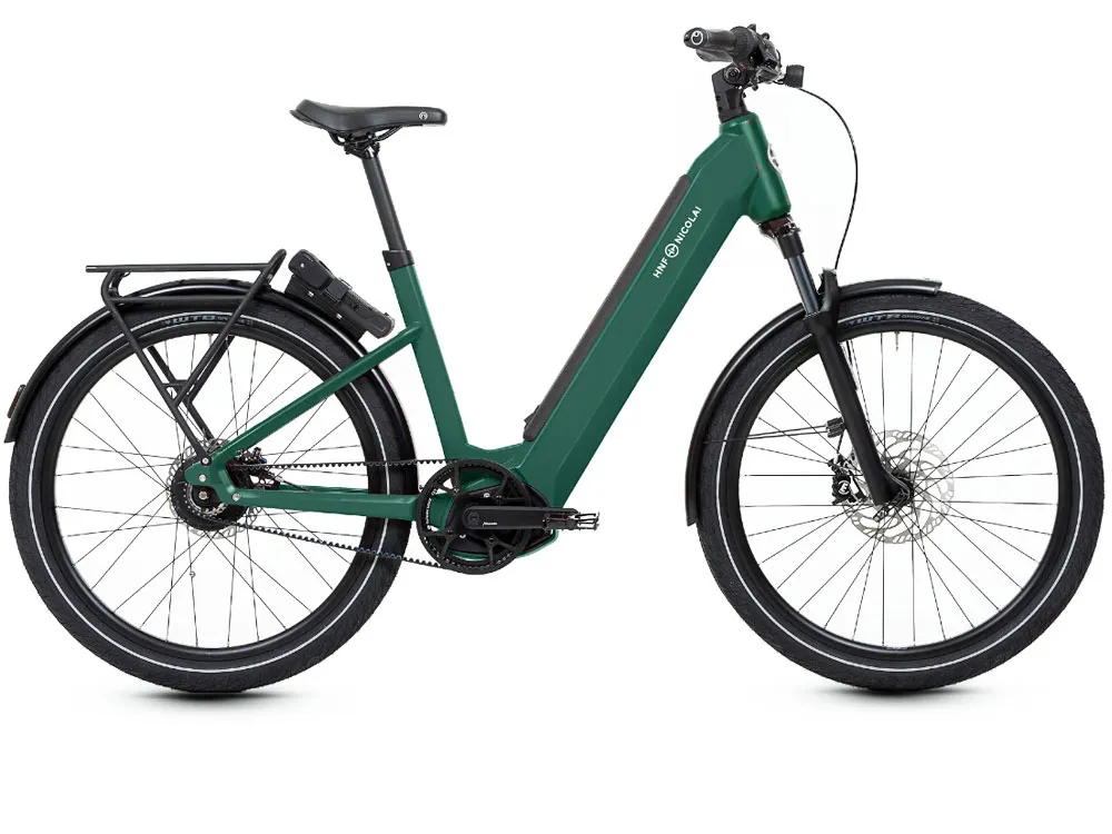 Bestpreis HNF Nicolai UD4 All-Terrain Rohloff Low | Trekking E-Bike | 27,5" | 625Wh Bosch CX | racing green-43 cm