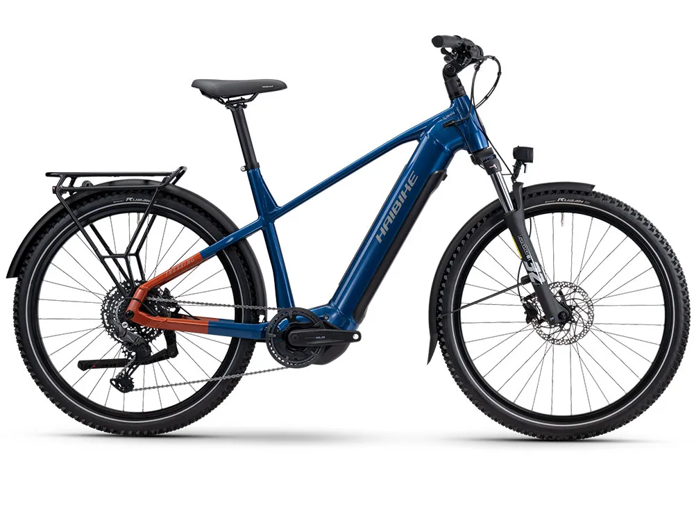 Haibike Trekking 4 High | Trekking E-Bike | 27,5" | 720Wh Yamaha PW-S2 | blau / orange / silber-50 cm Expressversand