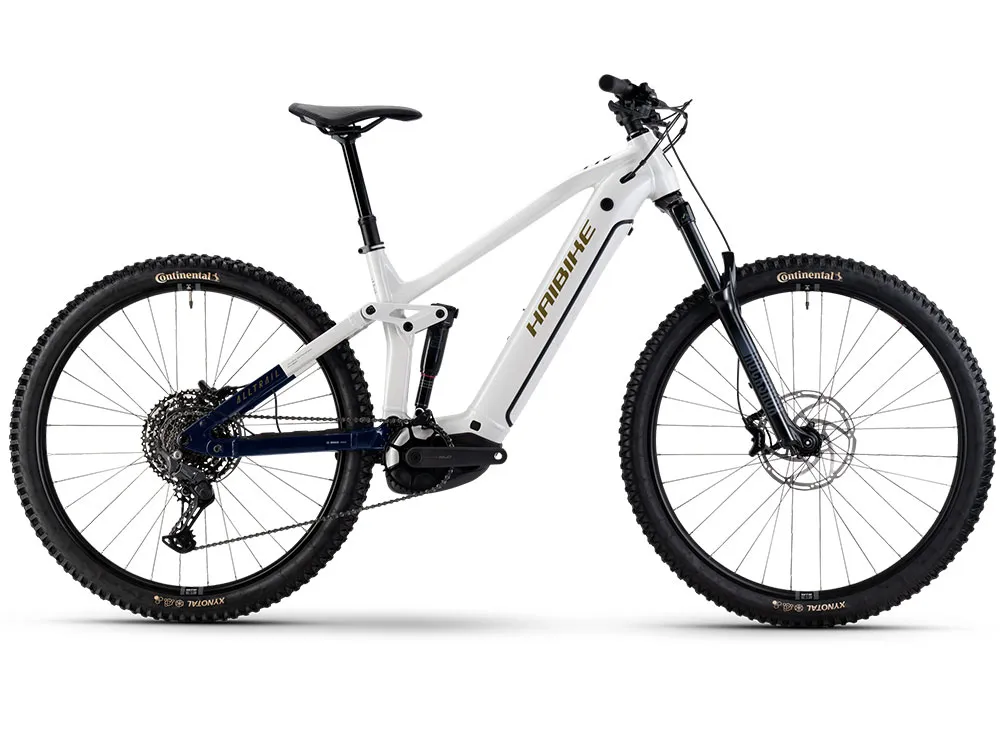 Mega-Angebot Haibike AllTrail 8 High | E-MTB Fully | 29" | 600Wh Bosch CX | weiß / blau / gold-49 cm