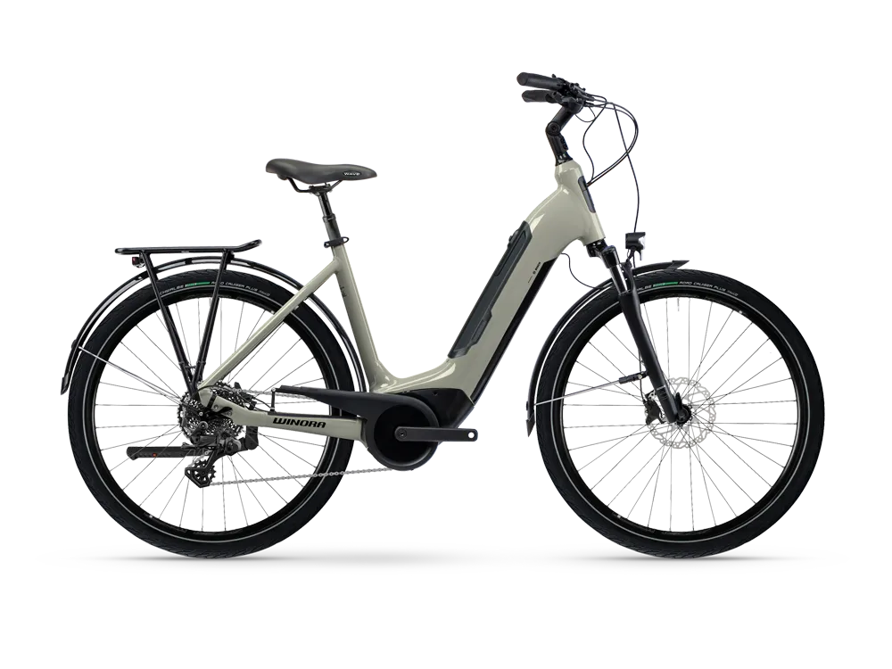 Neue Kollektion Winora Tria 10 Low | City E-Bike | 28" | 500Wh Bosch | grau-41 cm