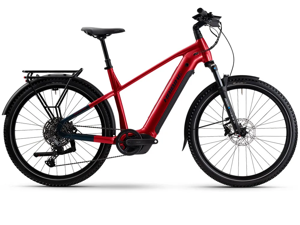 Sonderaktion Haibike Trekking 7 High | Trekking E-Bike | 27,5" | 800Wh Bosch CX | dynamitrot / blau-45 cm