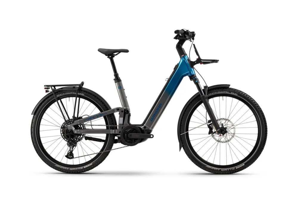 Expressversand Winora Sinus FS X12 Low | E-MTB Fully | 27.5" | 800Wh Bosch CX | platinum / blue-49cm