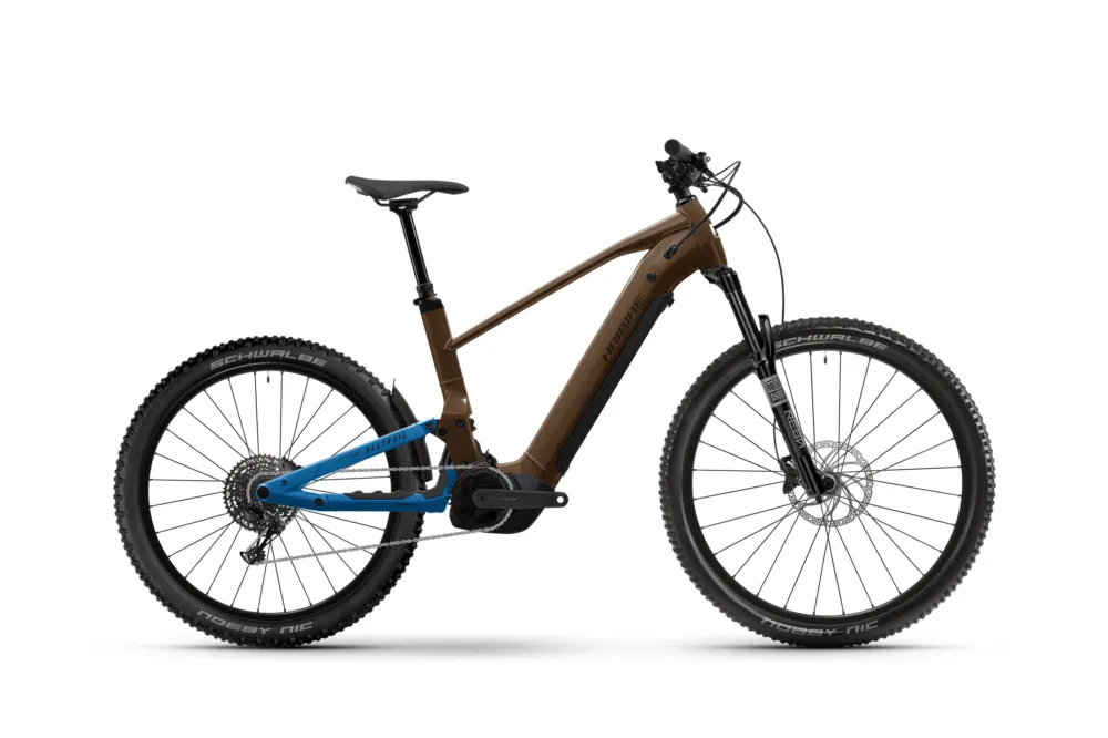 Sonderaktion Haibike AllTrail 6 High | E-MTB Fully | 29/27.5" | 800Wh Bosch CX | leather / platinum blue-43cm