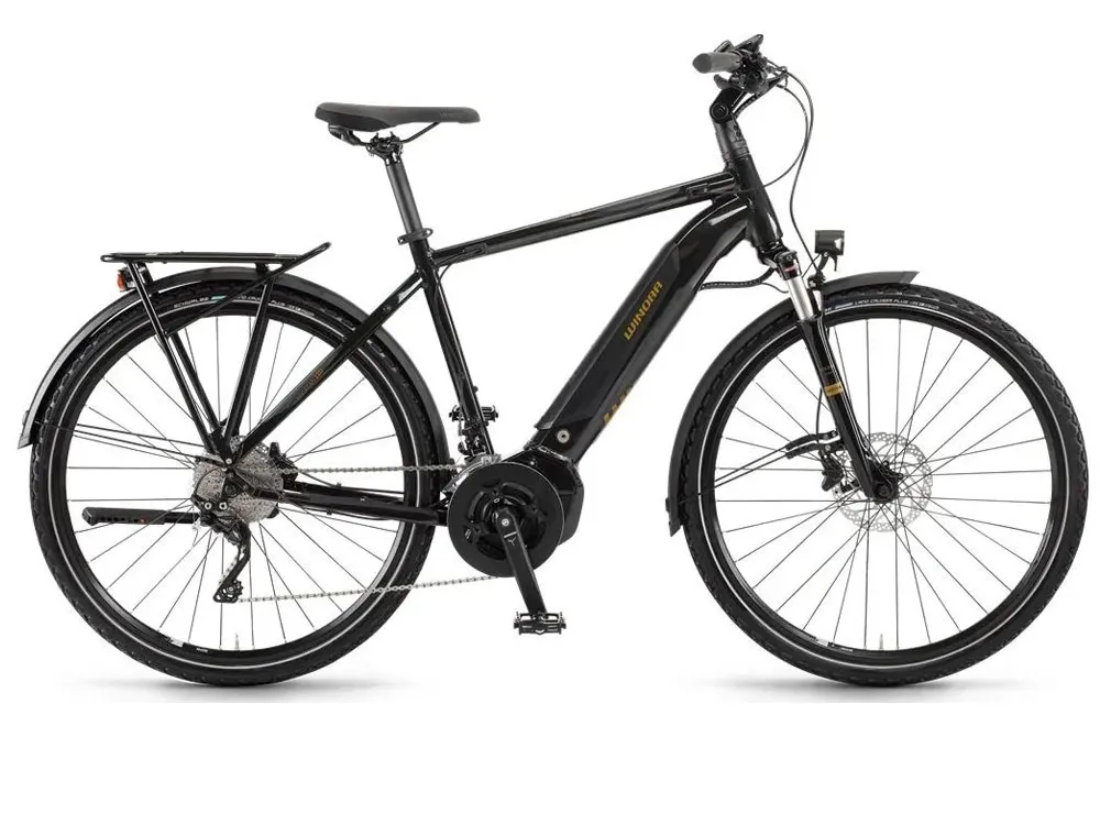 Markenware Winora Yucatan i20 High | Trekking E-Bike | 28" | 500WH Yamaha PW-ST | onyx black-52 cm