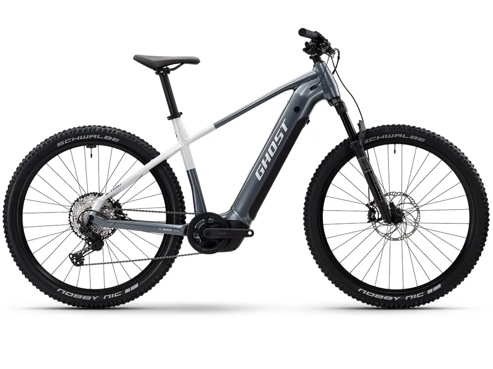 Highlight Ghost E-Teru Pro | E-Mountainbike | 27,5" | 800Wh Bosch CX | hellgrau / weiß-40 cm