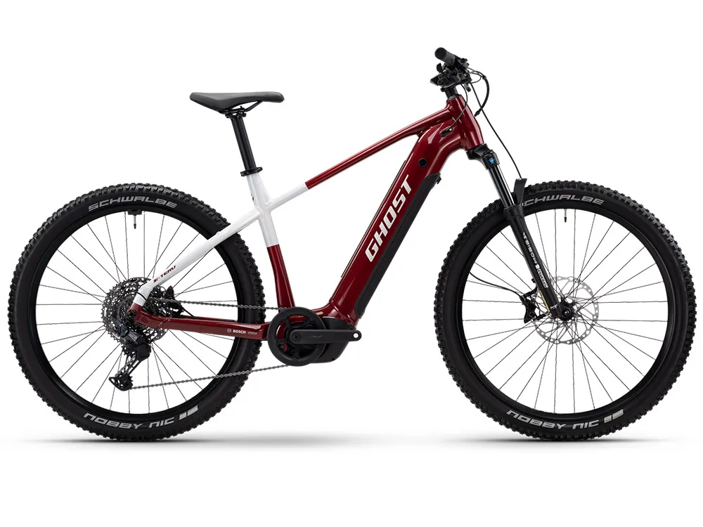 Super-Preis Ghost E-Teru Advanced | E-Mountainbike | 27,5" | 800Wh Bosch CX | rot / weiß-40 cm