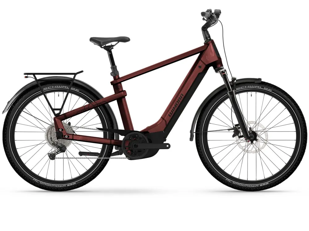 Ausverkauf Winora Yakun X10 High | Trekking E-Bike | 27,5" | 800Wh Bosch CX | warm red-44 cm