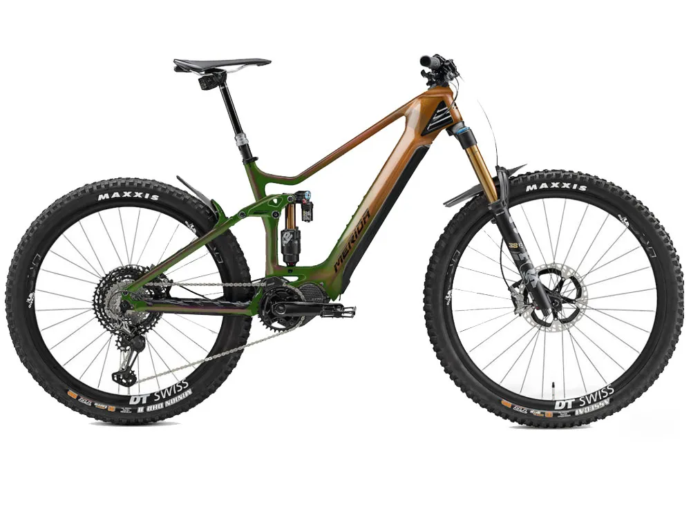 Neue Ware Merida eOneSixty 10K EP3 | E-MTB Fully | 29/27,5" | 504Wh Shimano EP8 | grün / braun-40 cm