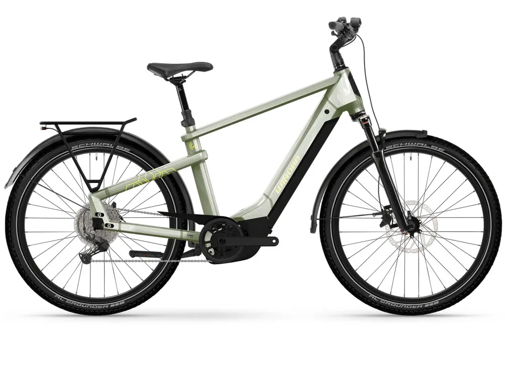 Nur Heute Winora Yakun X10 High | Trekking E-Bike | 27,5" | 800Wh Bosch CX | ivory green-51 cm