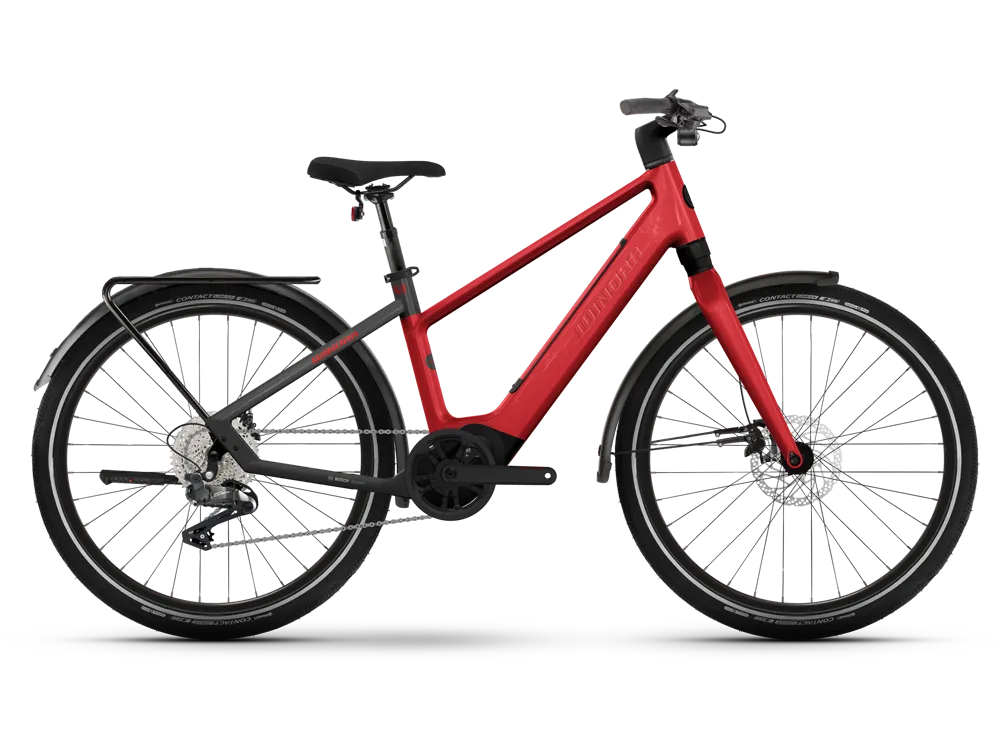 Winora iRide Pure X10 High | Trekking E-Bike | 27,5" | 400Wh Bosch SX | chrystal red / black-44 cm Kostenloser Versand