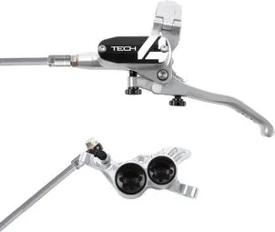 Direkt Vom Hersteller Hope Tech 4 V4 Disc Break - Rückseite Silber / Schwarzer geflochtener Schlauch