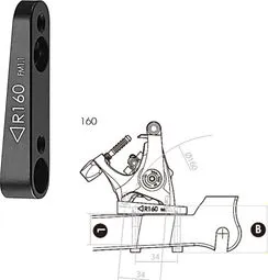 Rabatt Tektro Flat Mount F6 160mm Heckadapter