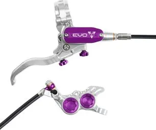 Ausverkauf Hope Tech4 EVO GR4 Hinterradbremse Silber / Violett Standardschlauch