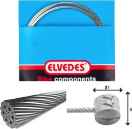 Elvedes Brake Cable 2 250mm 1x19 Stainless wire Ø1,5mm T-head Ø7x6mm Kostenloser Rückversand