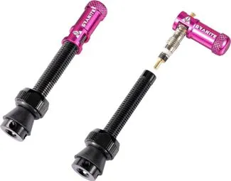 Highlight Granite Design Juicy Nipple Tubeless Valves 45 mm with Valve Key Caps Pink