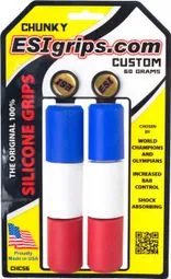 Bestseller ESI Chunky 32mm Silikon Griffe - Blau Weiß Rot