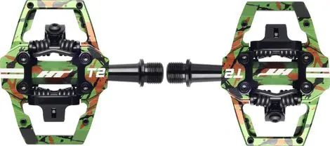 Markenprodukt Klickpedale HT Components T2 Camo Grün