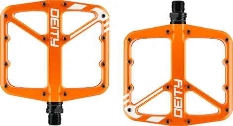 Deity Supervillain Flat Pedals Orange Kostenloser Rückversand