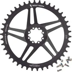Wolf Tooth Direct Mount-Kettenblatt mit 8 Schrauben, schwarz Highlight
