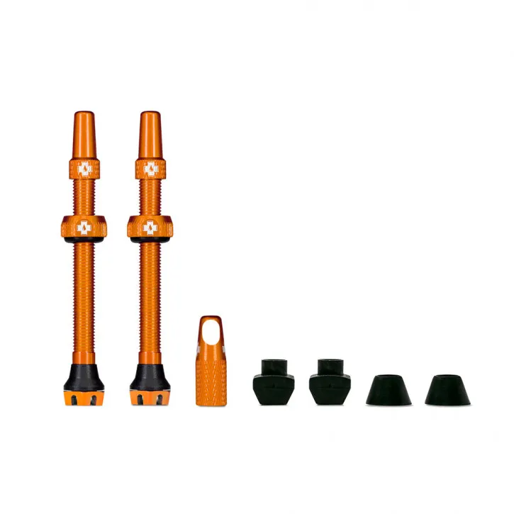 Preisreduziert Muc Off Tubeless Valve Kit V2 Universal MTB & Road 60 mm orange
